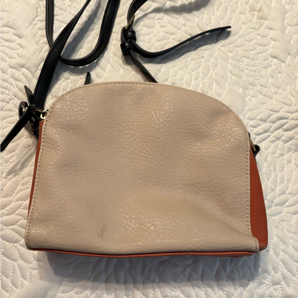 Chic Beige and Orange Crossbody Bag